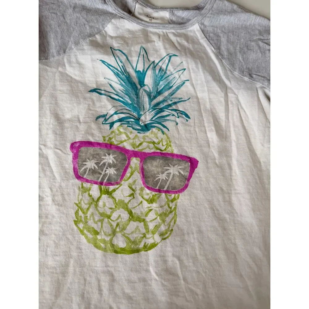 Tea Collection Girls' Pineapple Print Raglan Tee Size 10